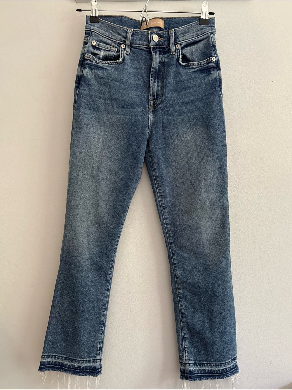 7 For All Mankind Luxe Vintage Straight-Leg Jeans in Medium Blue Wash Size:27